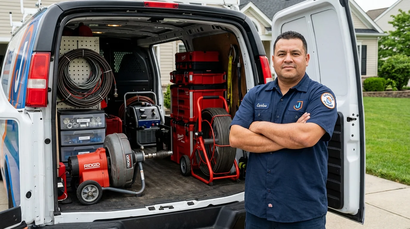 Professional drain cleaning equipment and Johns Plumbing LLC plumber in Valley City