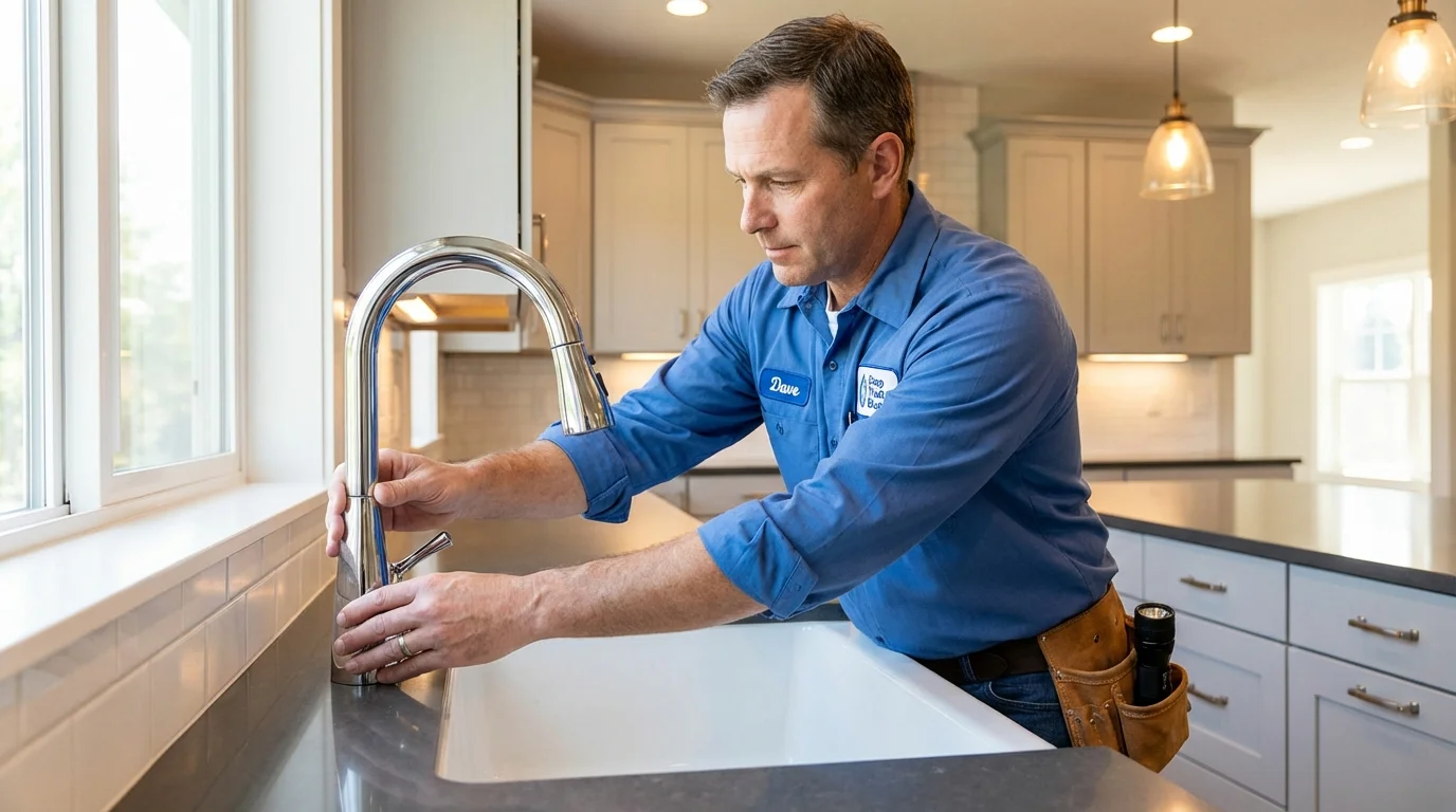Kitchen faucet installation by Johns Plumbing LLC in Valley City